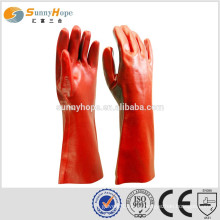 Guante de fábrica guantes de PVC recubiertos de químicos largos guantes químicos